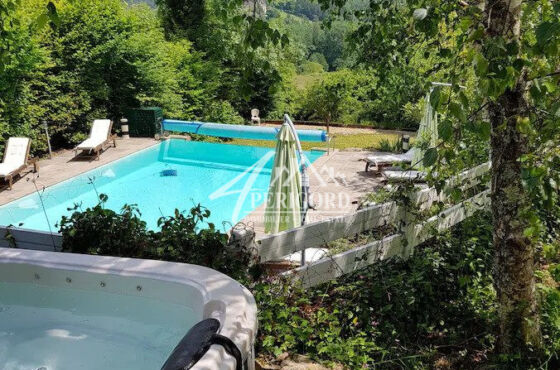 Périgourdine rénovée de 225 m² avec terrasse de 45 m² et piscine à débordement (11x5 m)Située sur un parc arboré de 2 465 m²